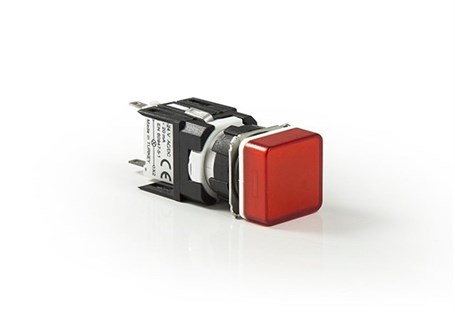 Emas D060KXKD Serisi Plastik LED'li 12-30V AC/DC Kare Kırmızı 16 mm Sinyal