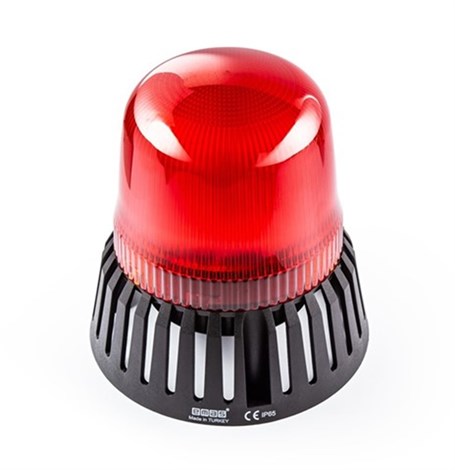 Emas IT120R220Z IT Serisi Kırmızı 220V AC Buzzerlı LED Tepe Lambası 120mm