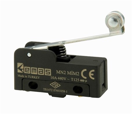 Emas MN2MIM2 Metal Uzun Kollu Makaralı 1CO MN2 Serisi Plastik Mini Switch