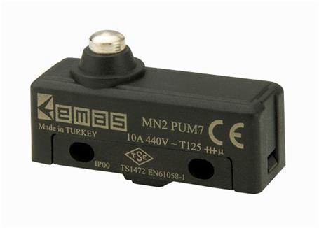 Emas MN2PUM7 Metal Kalın Pimli 1CO MN2 Serisi Plastik Mini Switch