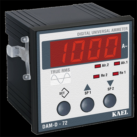 Kael DAM-D-72 Çift Aşırı Akım Setli AC Universal Ampermetre