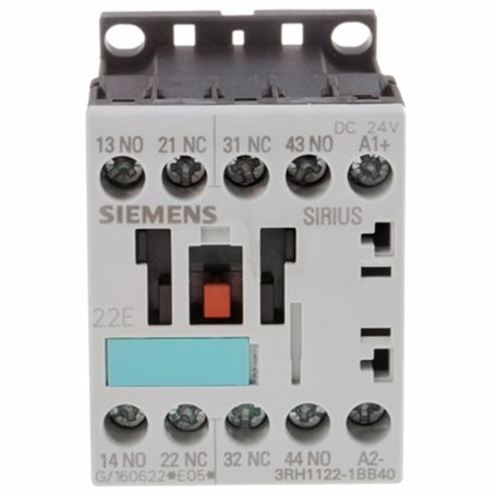 Siemens 3RH1122-1BB40 Sirius Classic 3RH1 Yardımcı Kontaktör, 4 Kutuplu, 10 A, Bobin Gerilimi: 24 V dc