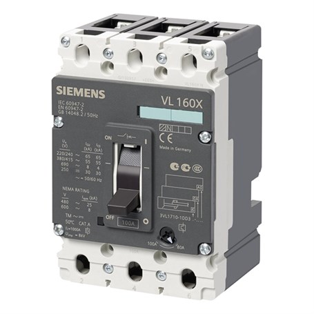 Siemens 3VL1705-1DD33-0AA0 Kompakt Tip Termik Manyetik Güç Şalteri; VL160X; 55Ka; 40-50A;