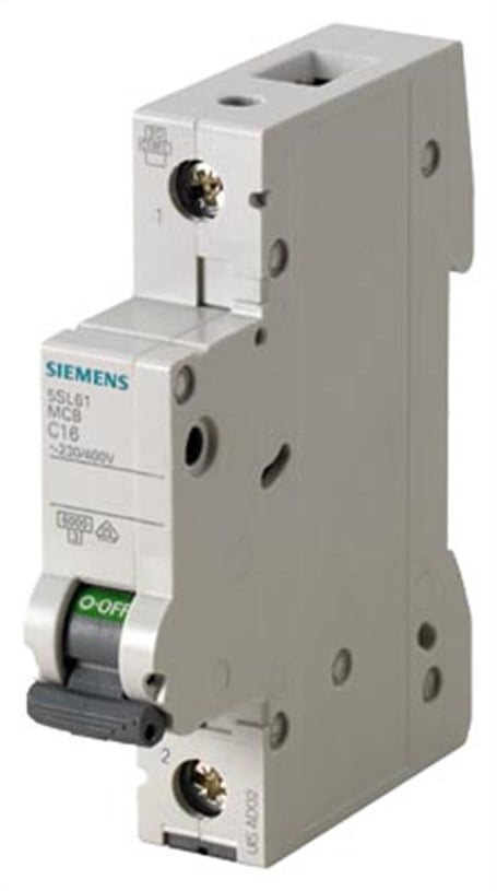 Siemens 5SL6106-7 6A; 1 FAZLI; 70 mm; Anahtarlı Otomatik Sigorta; 6kA; C Tipi; Yavaş Karakterli