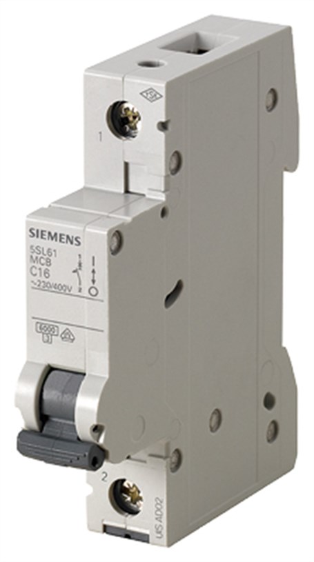 Siemens 5SL6116-6YA 16A; 1 FAZLI; 5SL Classic Anahtarlı Otomatik Sigorta; 6kA; B Tipi; Çabuk Karakterli
