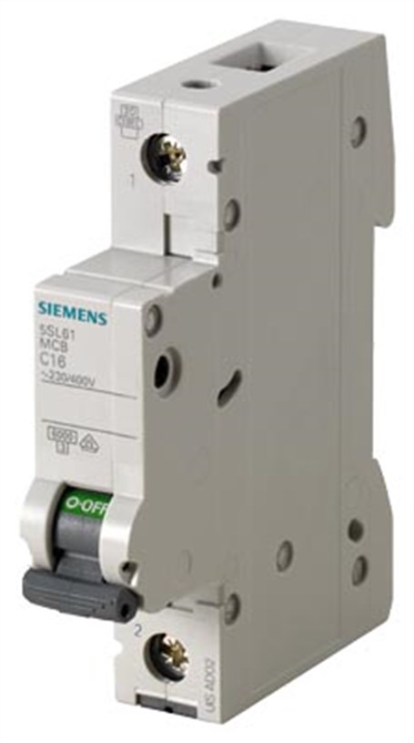 Siemens 5SL6116-7 16A; 1 FAZLI; 70 mm; Anahtarlı Otomatik Sigorta; 6kA; C Tipi; Yavaş Karakterli