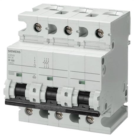 Siemens 5SP4391-7 100A; 3 FAZLI; 70mm Otomat; Anahtarlı Otomatik Sigorta; 10kA; C Tipi; Yavaş Karakterli