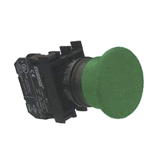 Emas B200MY B Serisi Plastik 1NC Yaylı 40 mm Mantar Yeşil 22 mm Buton