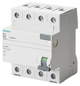 Siemens 5SV4647-0 Hata Akımı Koruma Anahtarı-Fı (Kaçak Akım Koruma Rölesi); 80A; 400V; 300Ma; Trifaze; 3Faz+Nötr; 70Mm