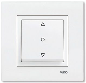 Viko Karre/Meridian Beyaz Tek Düğmeli Jaluzi (Çerçeve Hariç)
